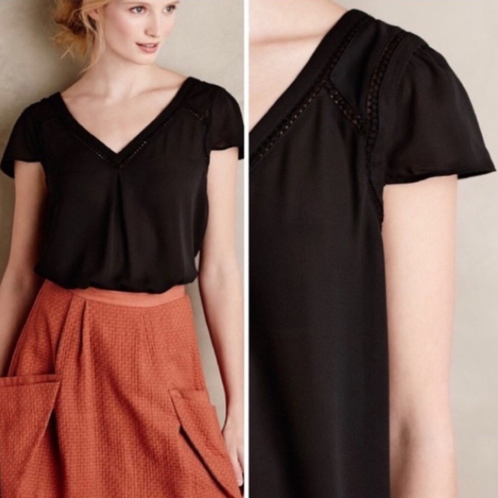 Maeve v-neck black blouse (4)